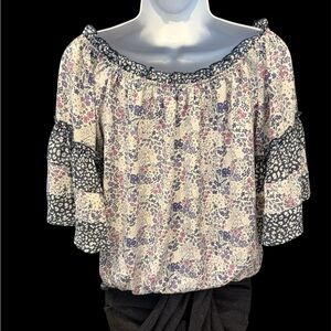 Chic Off-Shoulder Floral Blouse